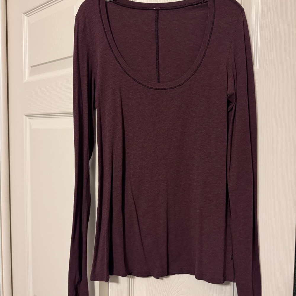 Women's Burgundy Lululemon Long Sleeve Top